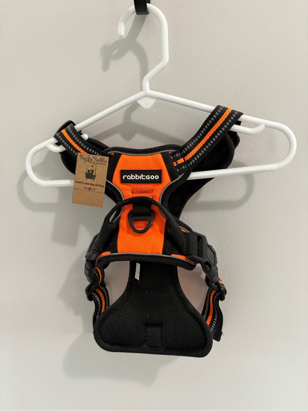 Rabbitgoo Reflective Orange & Black Padded Dog Harness